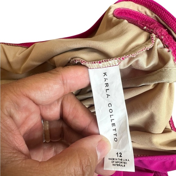 Karla Colletto Prima Ballet Wrap Tie Surplice One-piece Swimsuit Fuchsia Size 12 - Picture 4 of 7